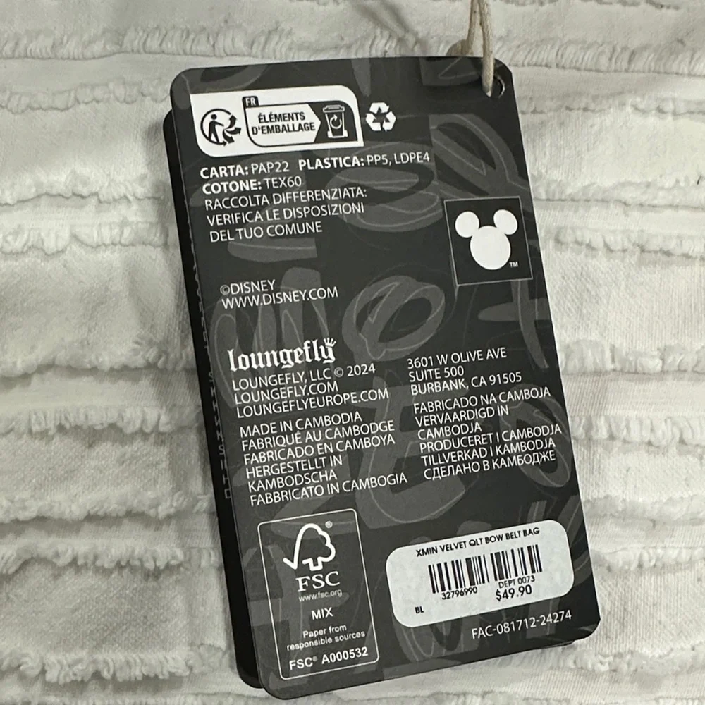 Disney Minnie Mouse Black and Red Bow Waist Bag - Picture 9 of 9